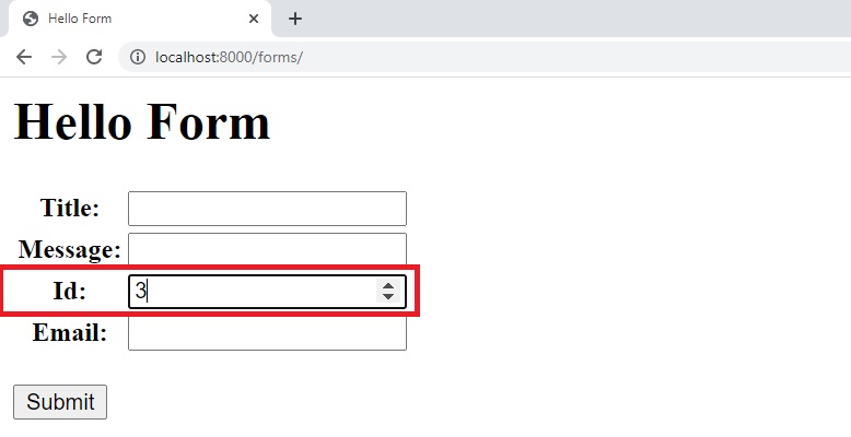 Django Forms - Integer Field Added