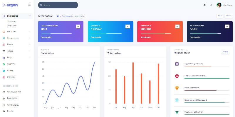 Argon Dashboard - Premium Bootstrap Template