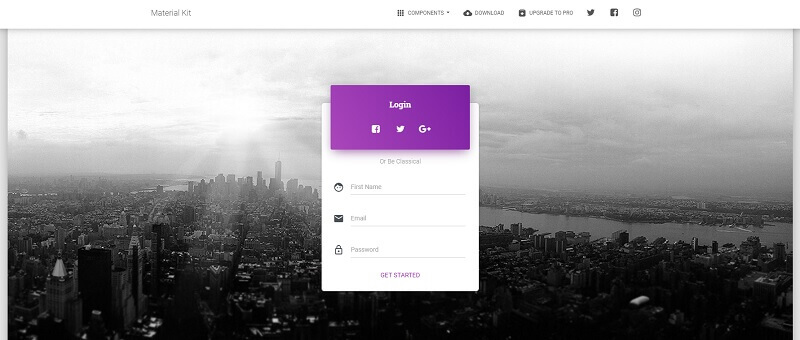Material Kit - Free Bootstrap UI Kit.